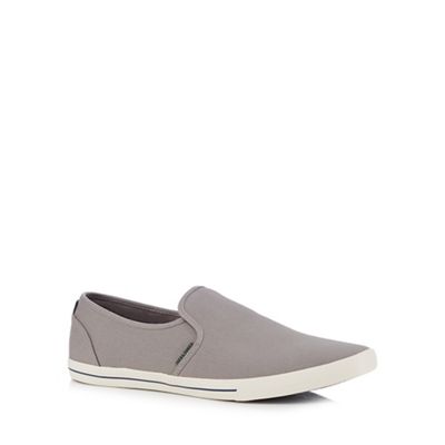 Grey canvas slip-on shoes